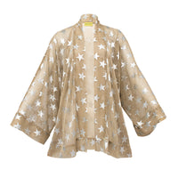 Golden Shimmering Mesh Silver Stars Kimono