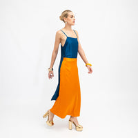 Orange Satin Evelyn Skirt