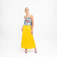 Yellow Satin Evelyn Skirt