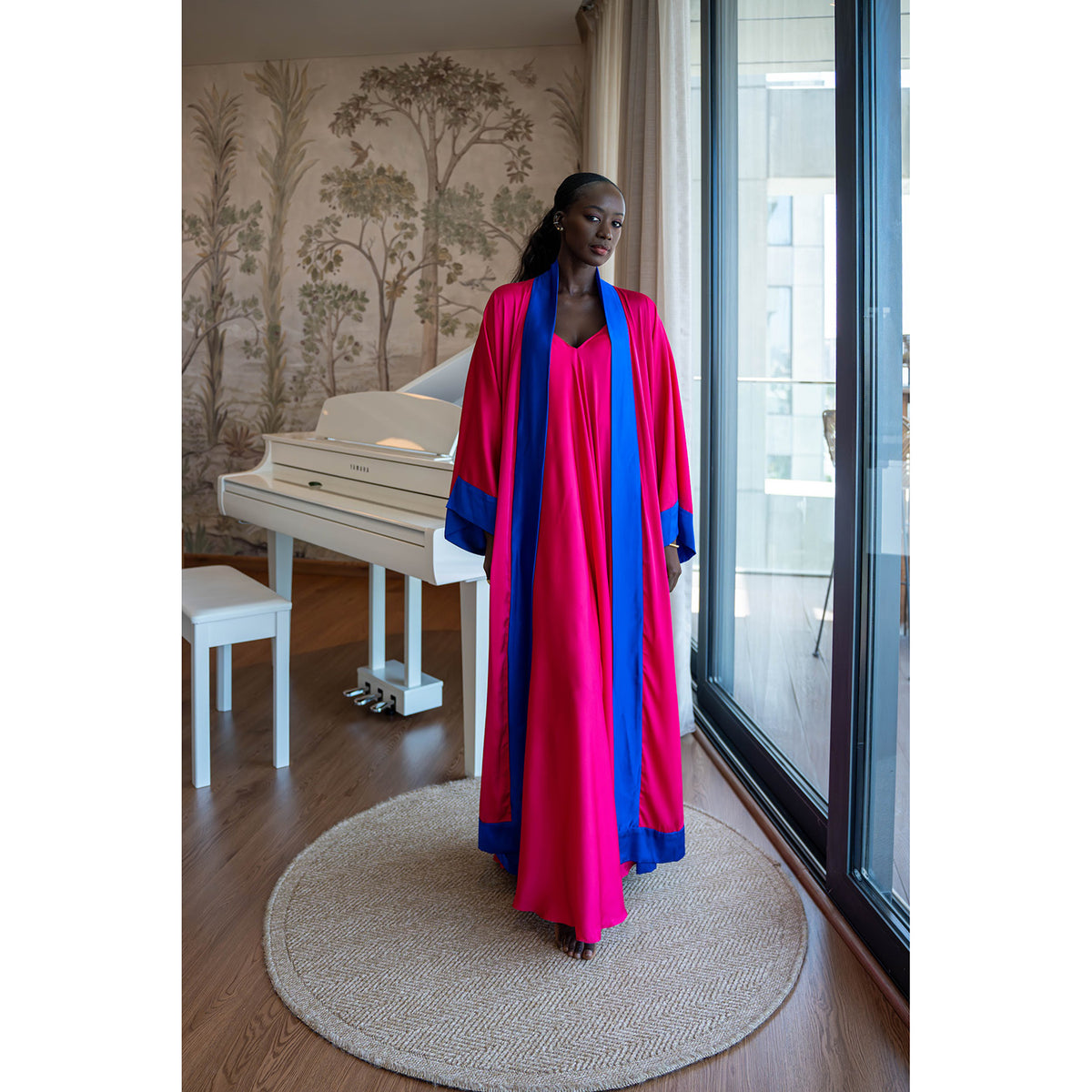 Fuchsia Satin Mariella Dress