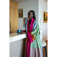 One Of A Kind Olive Mix Shades Satin Abaya Kaftan
