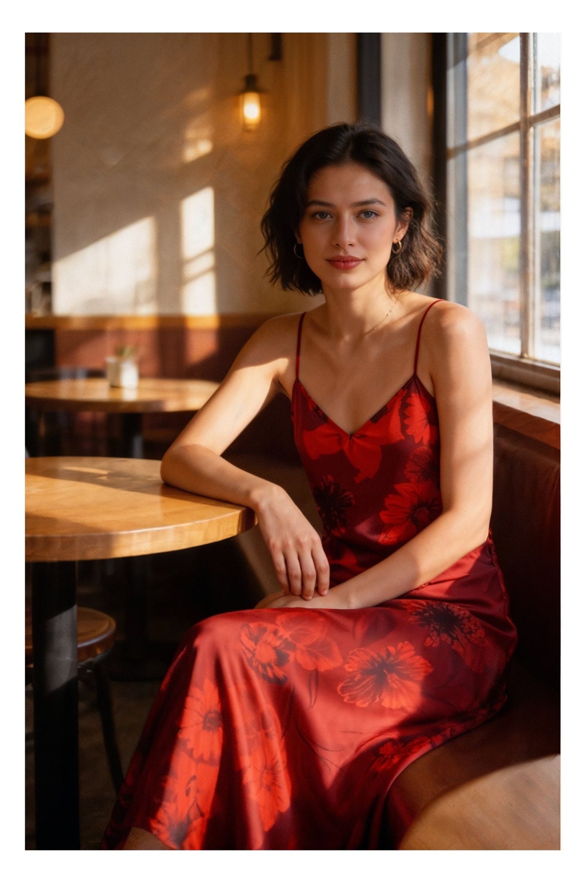 Burgundy Floral Bomb Print Cami Top