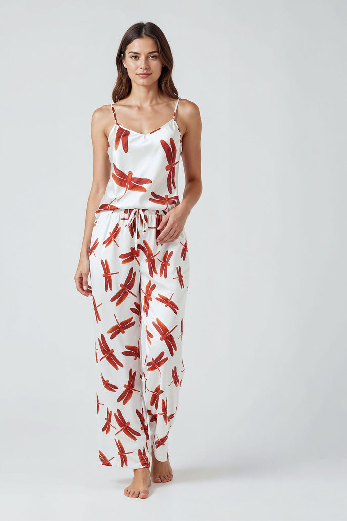 Red Dragonfly Satin Camilla Set