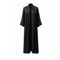 Black Jacquard Samurai Abaya Kaftan