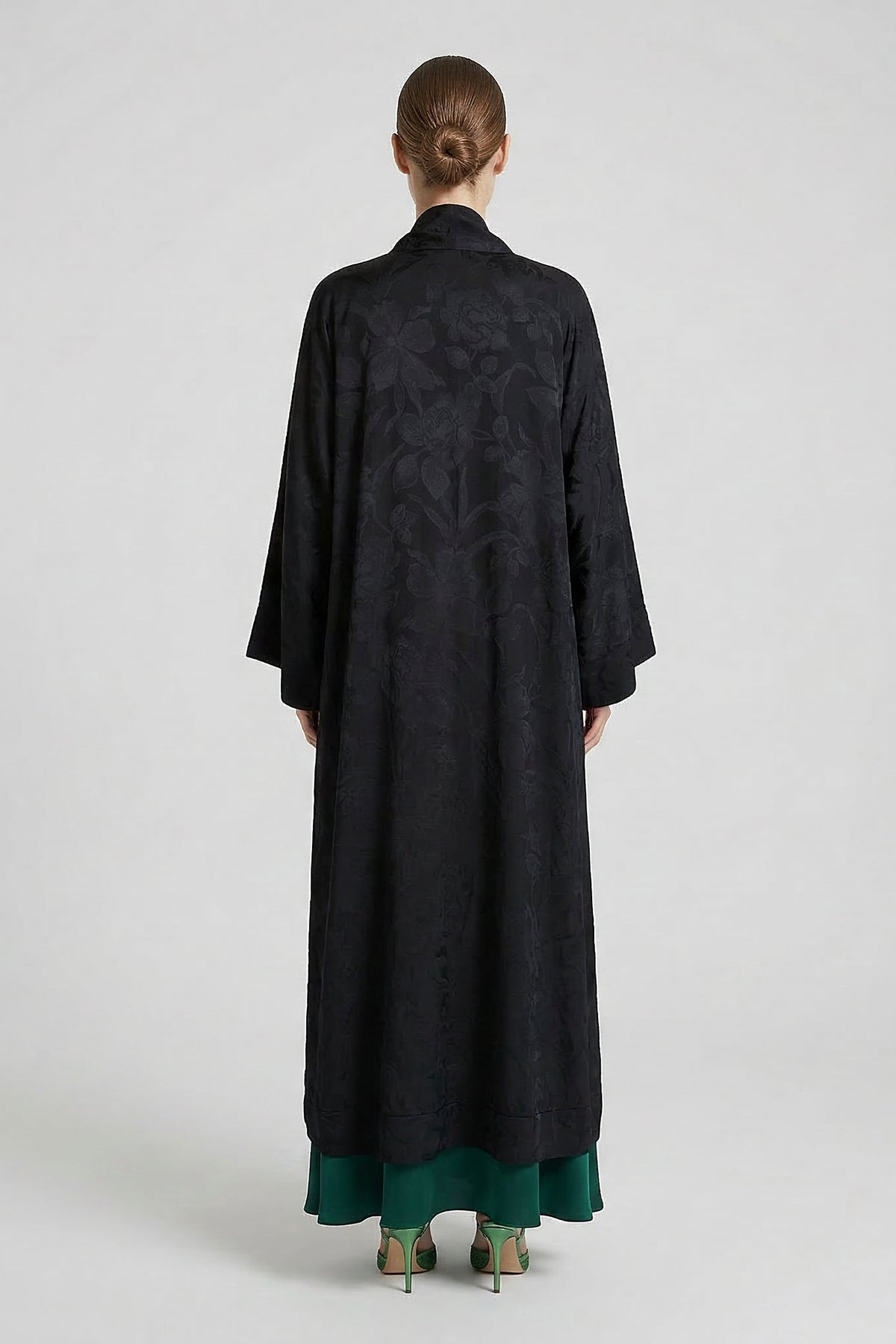 Black Jacquard Abaya Kaftan