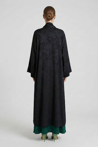 Black Jacquard Abaya Kaftan