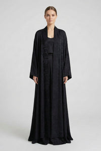 Black Jacquard Abaya Kaftan