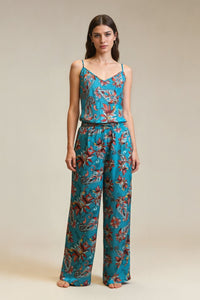 Blue Floral Print Ivy Cami Top