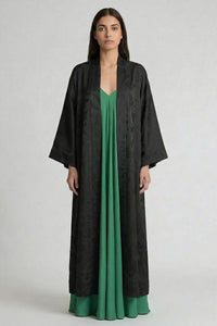 Black Jacquard Abaya Kaftan