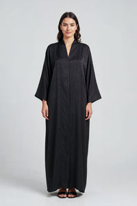 Black Jacquard Samurai Abaya Kaftan