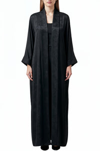 Black Jacquard Samurai Abaya Kaftan
