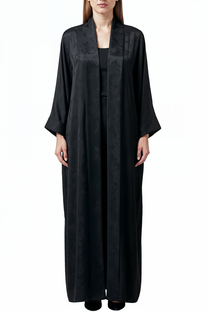 Black Jacquard Samurai Abaya Kaftan