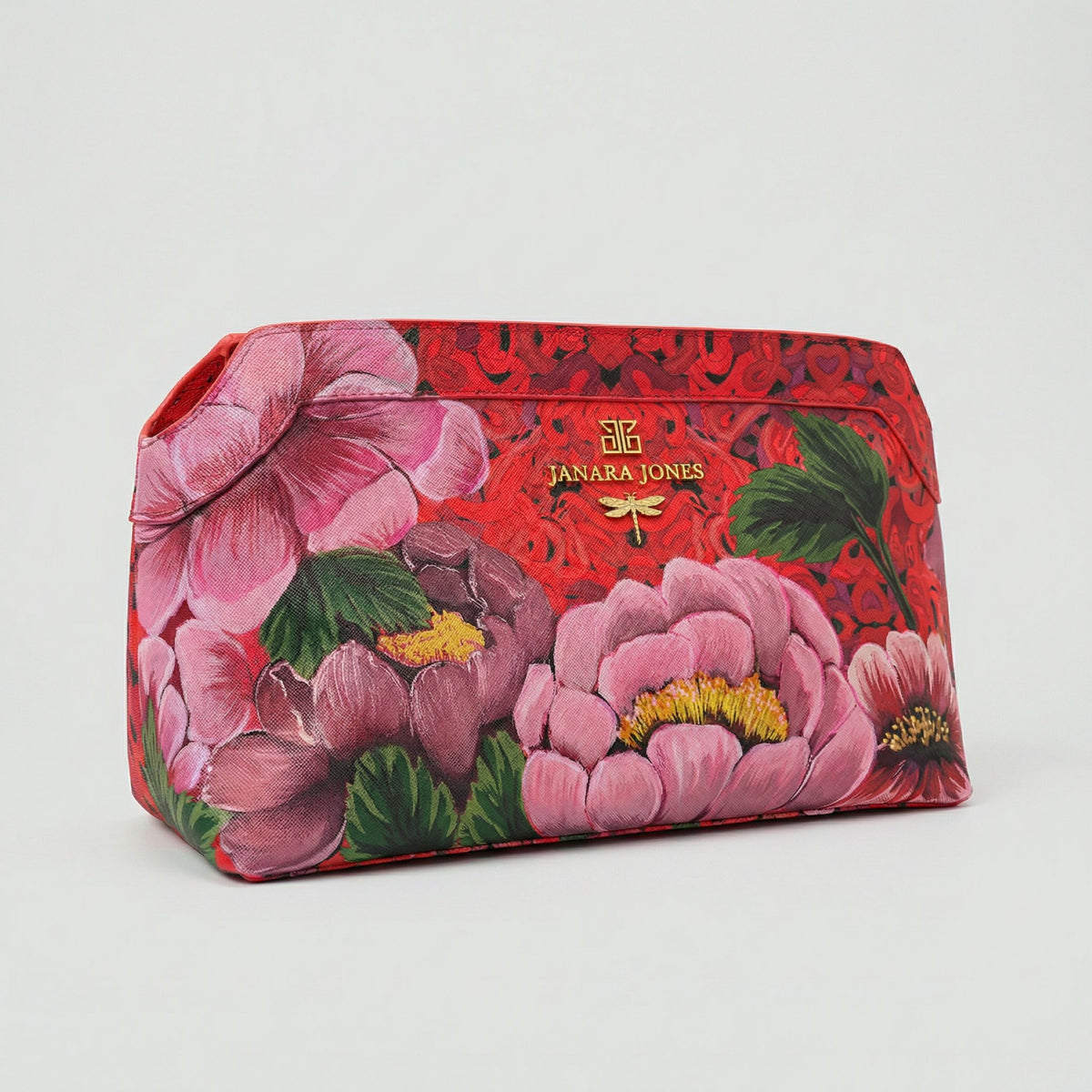Pink Flower Blossom Hand Painted Marie Clutch Bag