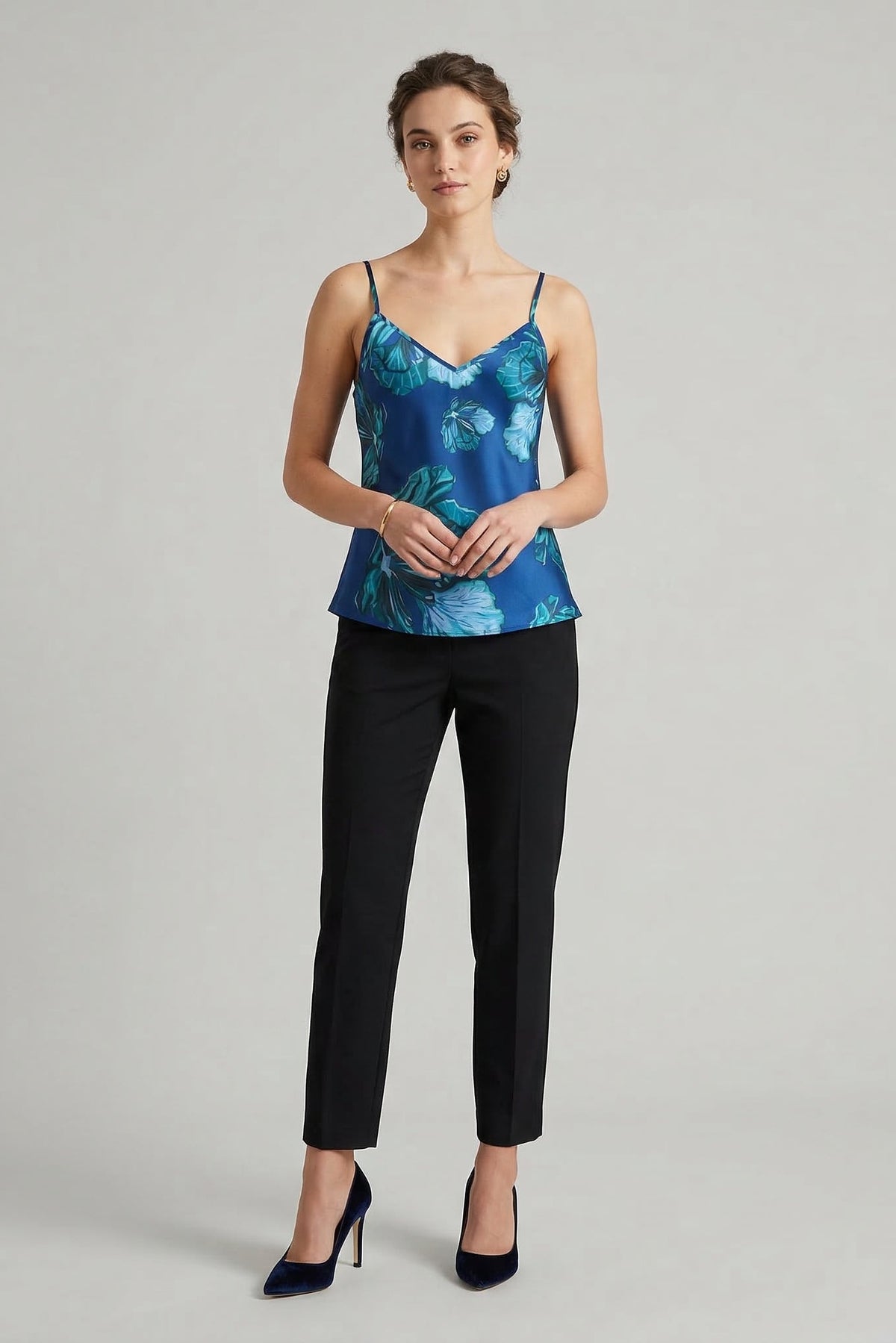 Blue Floral Bomb Ivy Cami Top