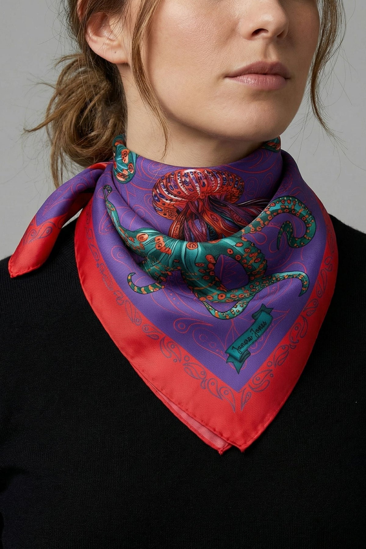 Purple Marine Satin Twill Scarf