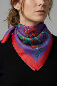 Purple Marine Satin Twill Scarf