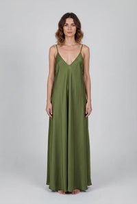 Olive Satin Mariella Dress