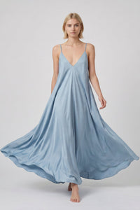 Sky Blue Maxi Mariella Satin Dress