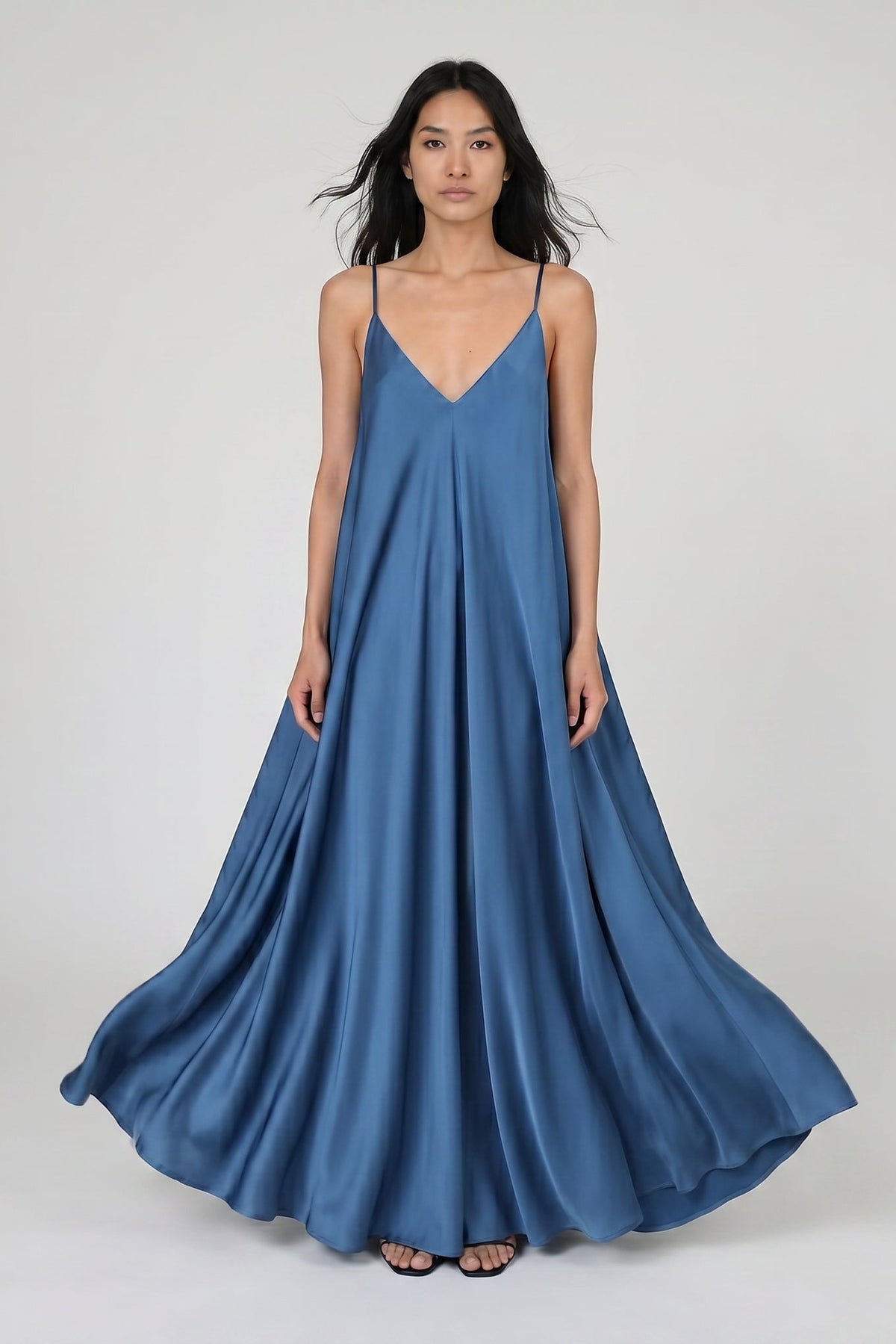 Ocean Mist Satin Mariella Dress