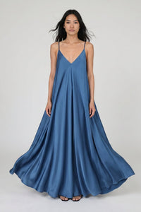 Ocean Mist Satin Mariella Dress