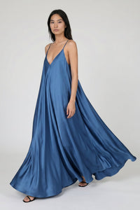 Ocean Mist Satin Mariella Dress