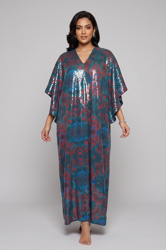 Autumn Paisley Sequin Kaftan