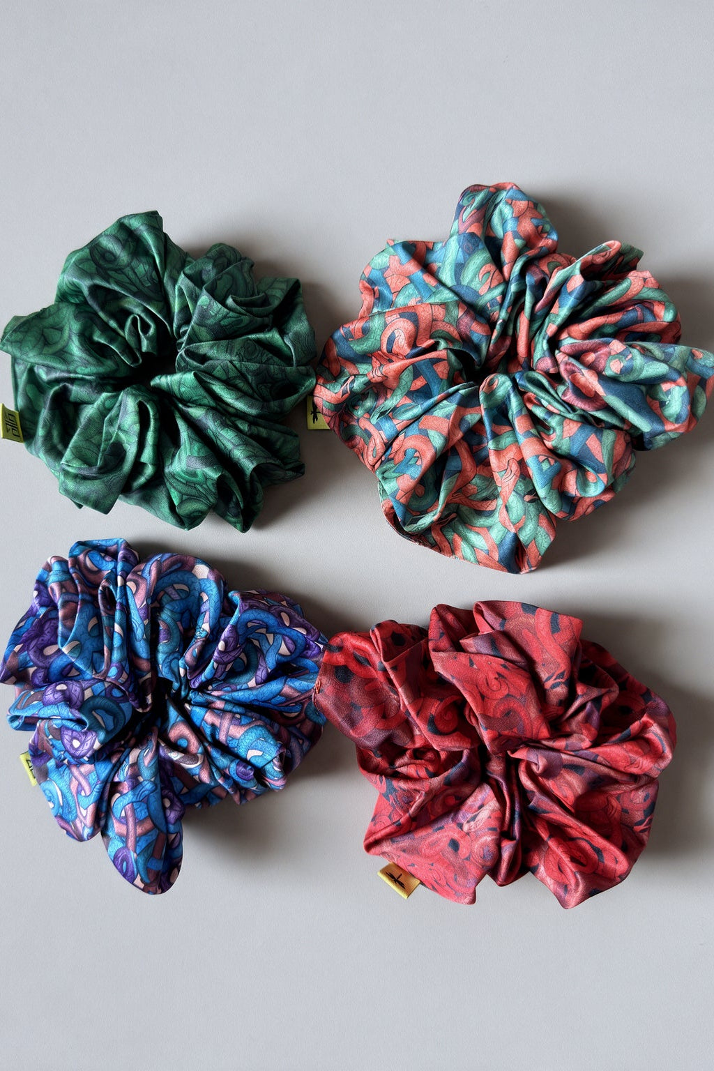 Hair Scrunchies Set Snakes Print