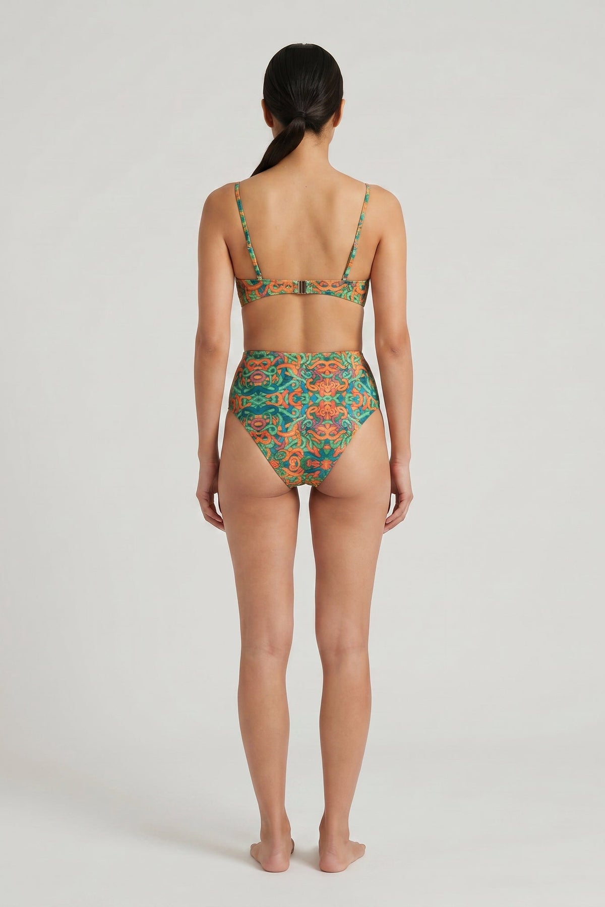 High-Waisted Snakes Print Bikini Set