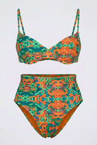 High-Waisted Snakes Print Bikini Set
