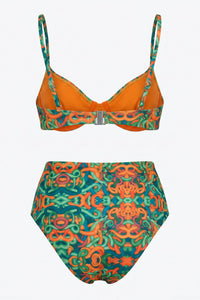 High-Waisted Snakes Print Bikini Set