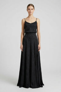 Black Jacquard Sakura Maxi Skirt