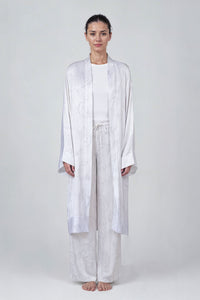 White Koi Fish Print Short Kimono Kaftan