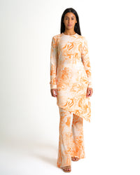 Orange Tie Dye Synthetic Lilly Dress