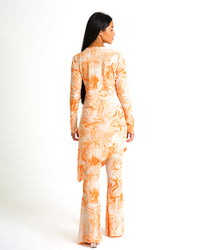 Orange Tie Dye Synthetic Lilly Dress